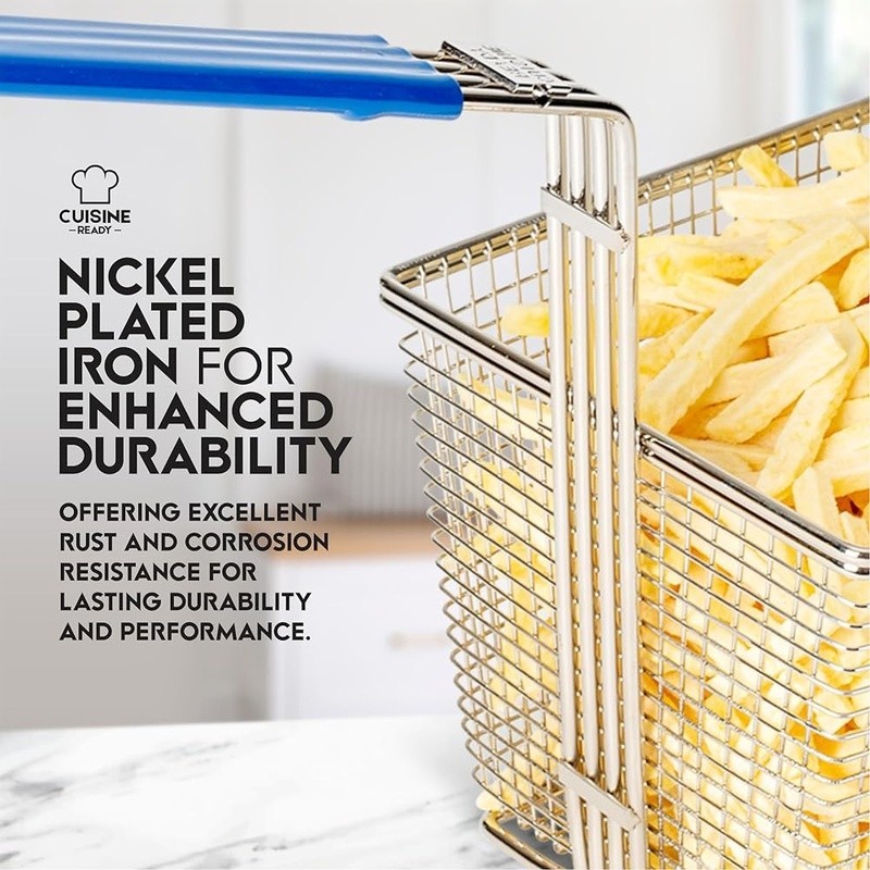 4PACK Deep Fryer Basket Heavy Duty Nickel Plated Iron Easy Clean Commercial Use