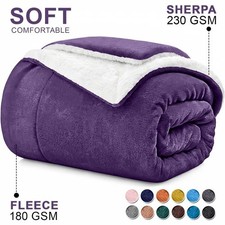 King Size Sherpa Fleece Blanket Ultra Soft Comforter Reversible for Bed Couch