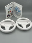 Mario Kart Wii Nintendo Wii Video Game With Booklet and (2) Wii Wheels, Exc Cond