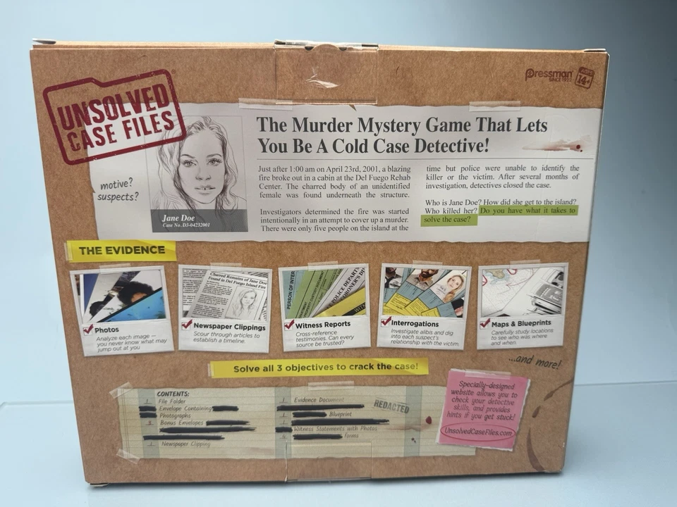 Unsolved Case Files Jane Doe Del Fuego Island Fire 2023 Murder Mystery Game New - Image 2 of 4