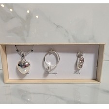 Avon Joys of Life Charm Gift Set 2011 Heart Ring Baby Shoe Silver Tone NIB
