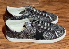 Vintage Havana Carla Women's Black And Silver Sparkle Sneakers Size 8