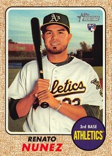Renato Nunez 2017 Topps Heritage 599 Oakland Athletics Rookie Baseball Card. rookie card picture
