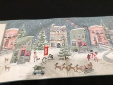 RACHEL ASHWELL  Christmas Table Runner 16 x 72 Snowy city scape pastels