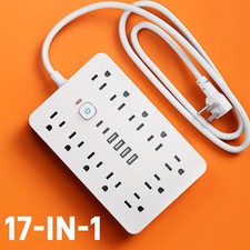 Surge Protector Power Strip 17-in-1 Surge Protector Power Strip With USB Port-