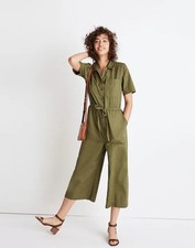 Madewell Wide Leg Utility Jumpsuit Women Size 6 Olive Green