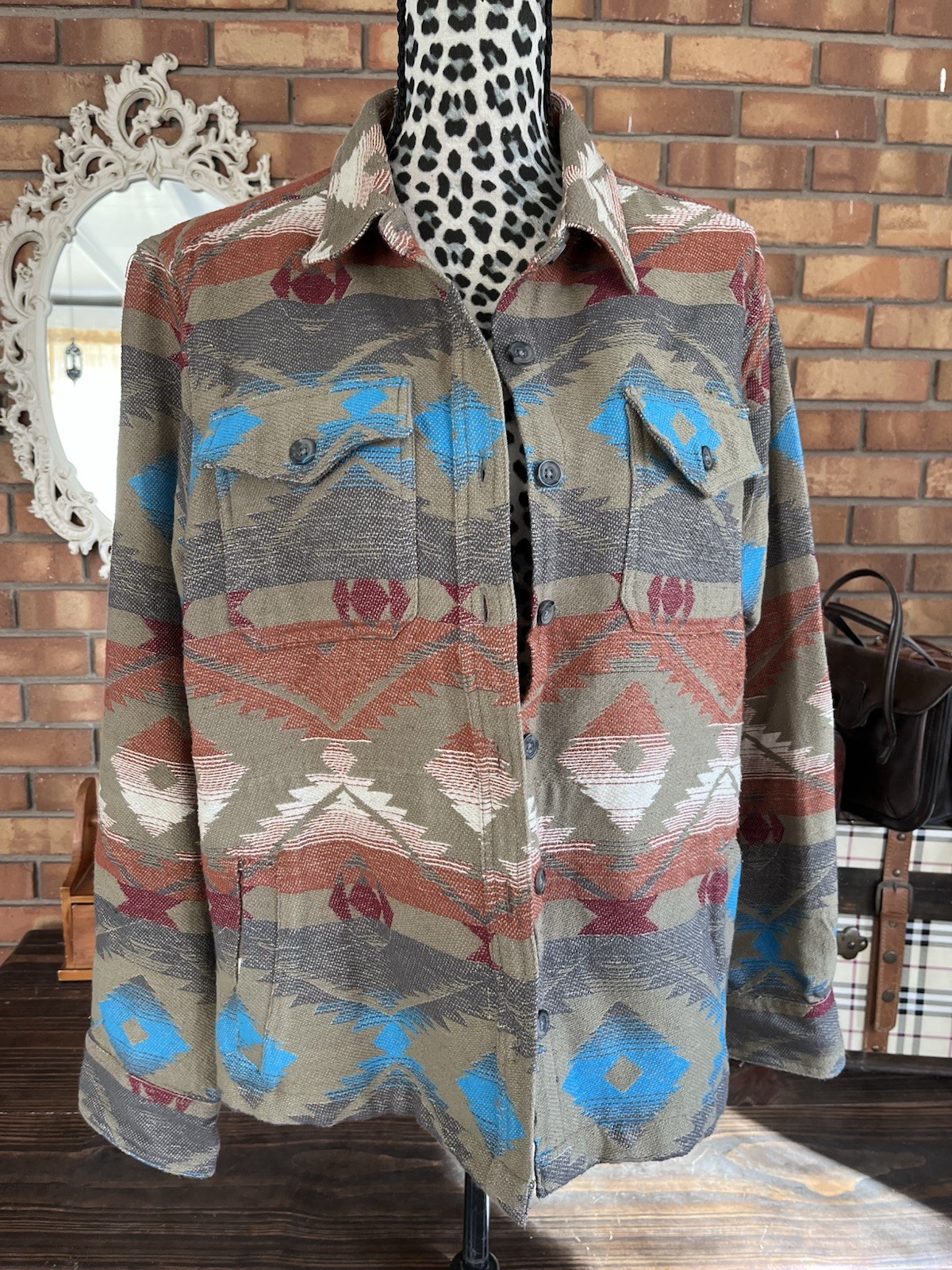 Scully Southwestern Button Shacket Jacket (XL) Wo… - image 1