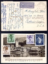 AUSTRIA 1949 STRAUSS MUSIC PPC TO USA