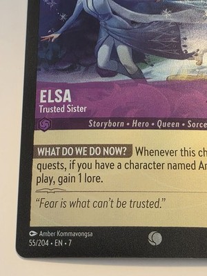 Disney Lorcana- Elsa - Trusted Sister - 55/204 - NM Cold Foil | eBay
