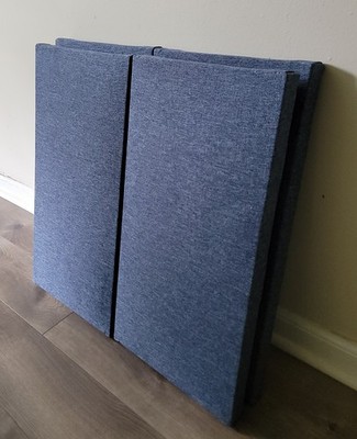 4 Sound Absorbing Acoustic Wall Panels in Blue Denim - SET of 4