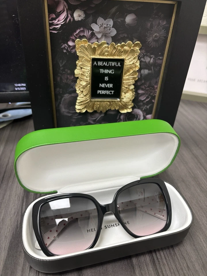New Kate Spade NY Women's Wilhemina/S Square Sunglasses, Black/Green Shaded 55mm - Image 4 of 4