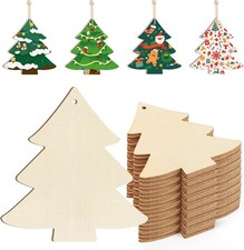 Wooden Christmas Tree Ornaments to Paint 3.5inch, Christmastree 