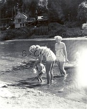 Vintage Large RP- Women- Girls- Bathing Suit- Family River Outing- 1940s