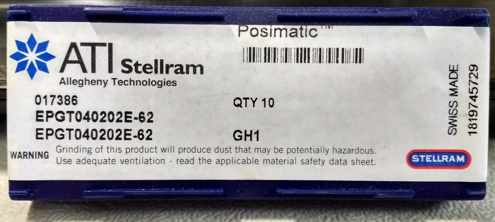 10x Stellram Carbide Turning Inserts EPGT 040202E-62 GH1 for lathe ...