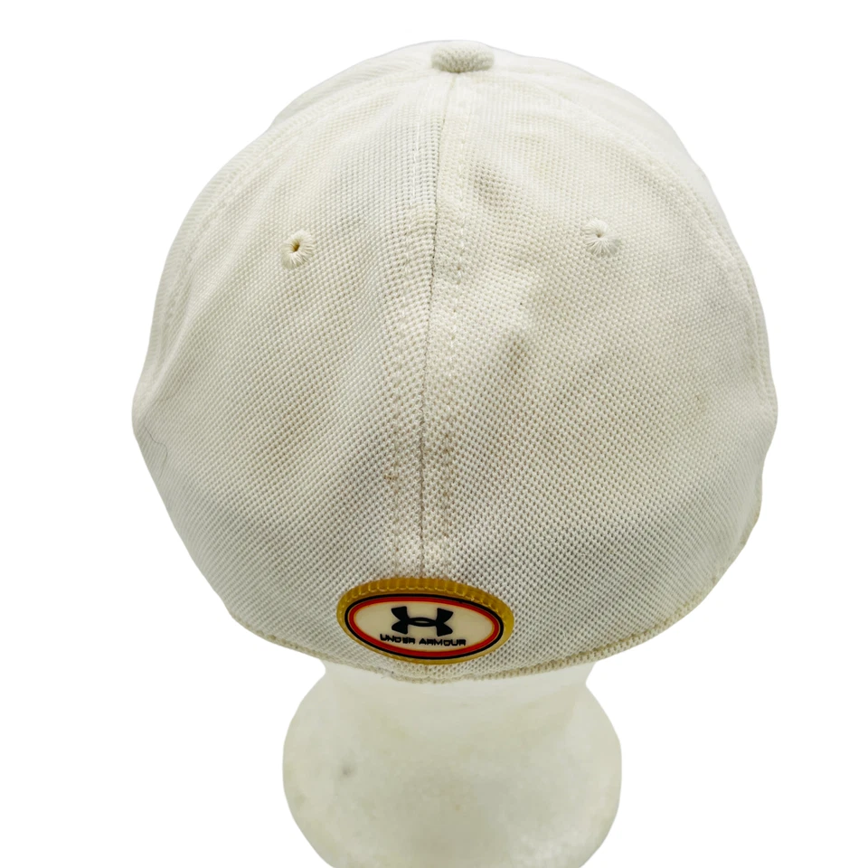 Gorra de lona Under Armour para hombre elástica de 4 vías blanca marrón talla mediana grande Foto 4 de 4