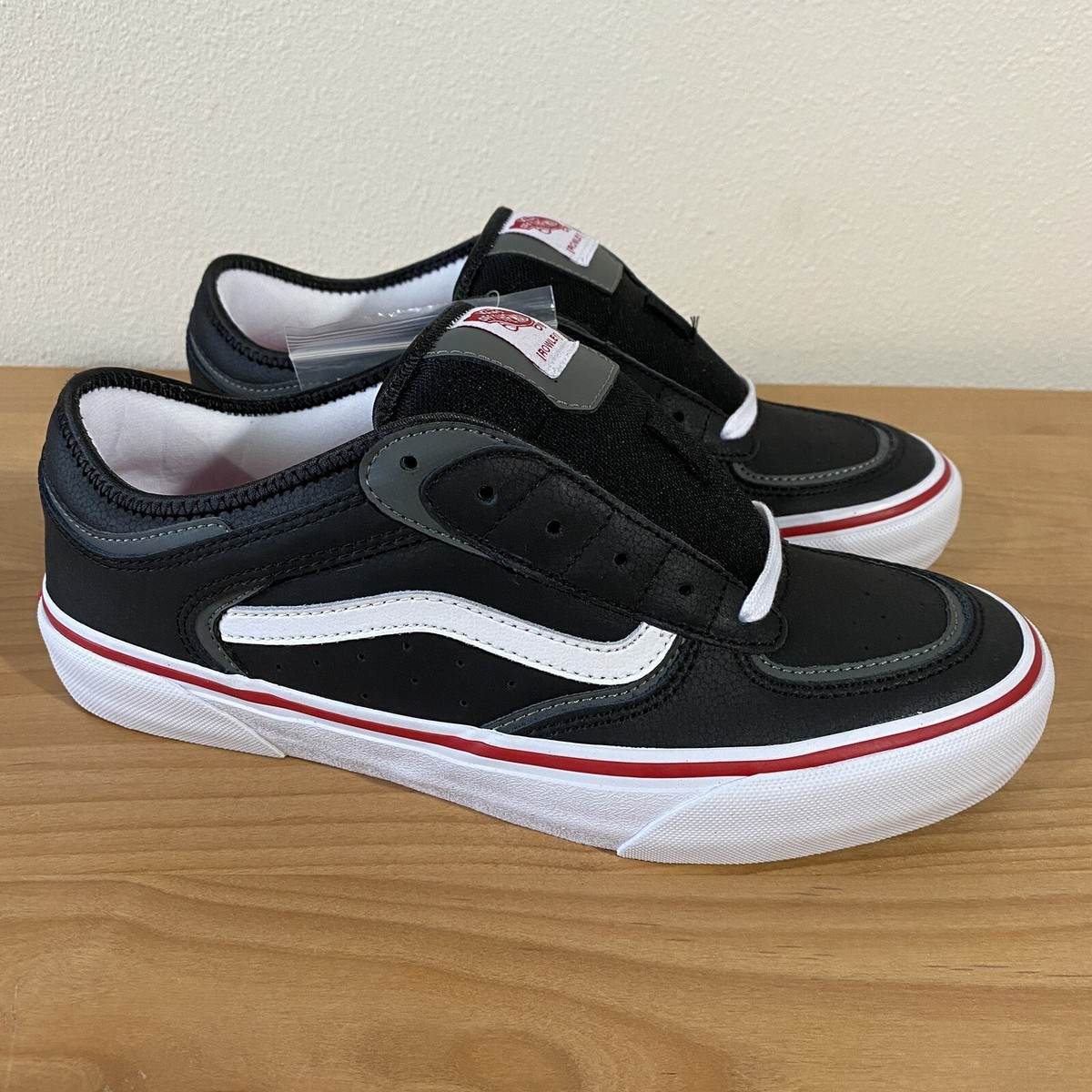 fersken lektie korroderer Vans Geoff Rowley Black White Red Skateboarding Shoe Size 7 or 8 | eBay