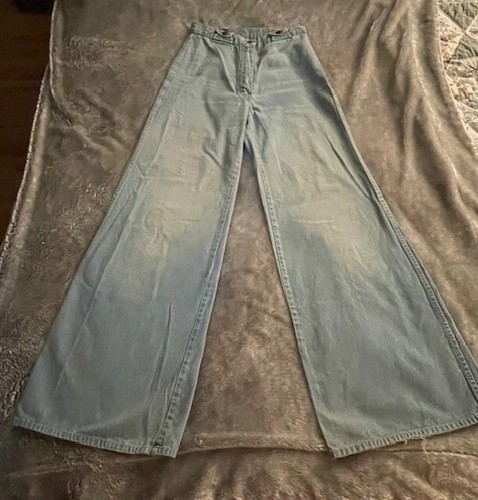 Pantalones de mezclilla Foxmoor Bell Bottom vintage años 70 y chaleco vaquero a juego - Imagen 4 de 12