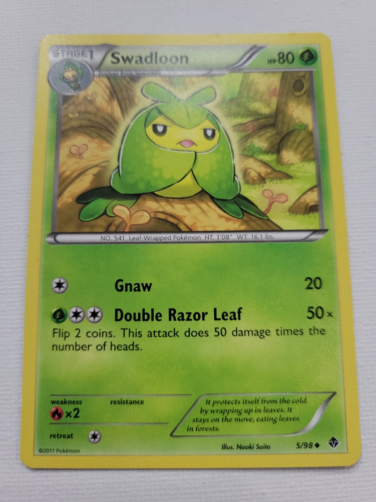 Swadloon 5/98 LP - Emerging Powers Pokemon Card - $2 Combined Shipping