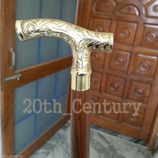 Brass Style Designer Wooden Designer Walking Stick Vintage Cane Handmade Gift