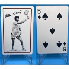 1977-78 Sports Deck Landsman Arthur Ashe Tennis HOF 4 Of Spades Poker Card Nm