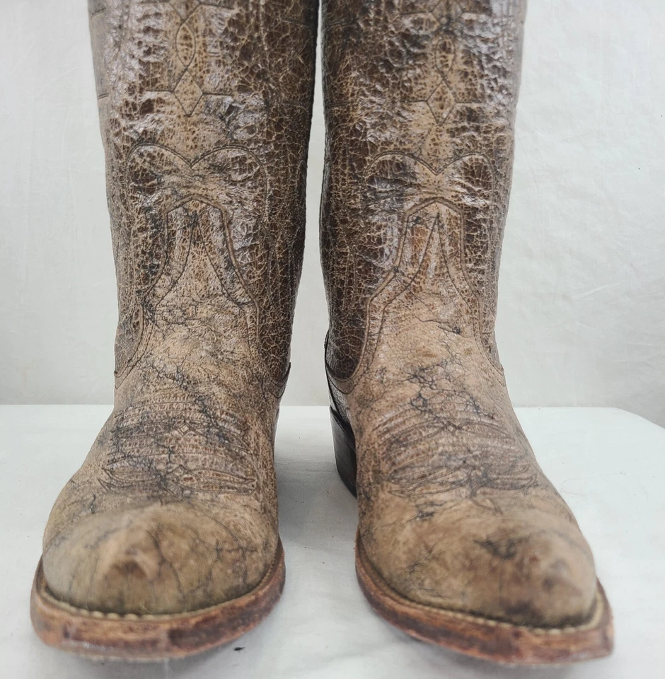 Botas occidentales para mujer Rios of Mercedes 2650 de cuero marrón cosidas EE. UU. 8 Foto 3 de 4