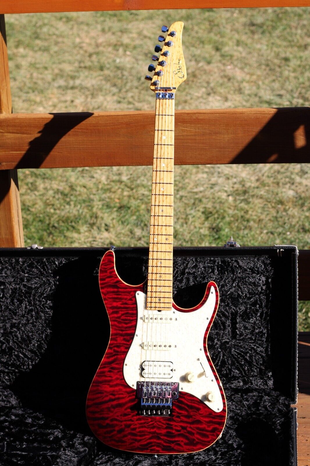 2006 Suhr Standard Guitar Chili Pepper Red HSS + OHSC Floyd Rose Hantug Titanium