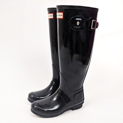 black platform rain boots
