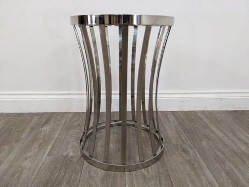 COFFEE TABLE Circular Glass Top Mirrored Chrome Side Lamp Table FREE DELIVERY - Picture 4 of 18