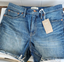 Madewell High Rise Denim Shorts Raw Hem Cutoff Zipper NWT