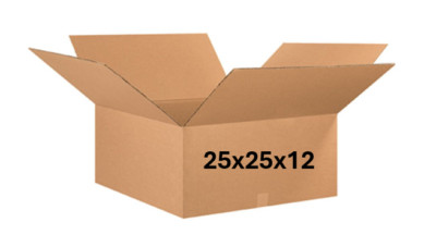 25'' x 25'' x 12'' CARDBOARD BOX - 200 lb -  SINGLE BOX