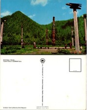 Cartolina Ketchikan Alaska Totem Poles Saxman Park Forest Mountains
