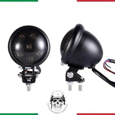 🇮🇹 Stop Faro Moto Cafe Racer Scrambler Custom per codino nero opaco fumè