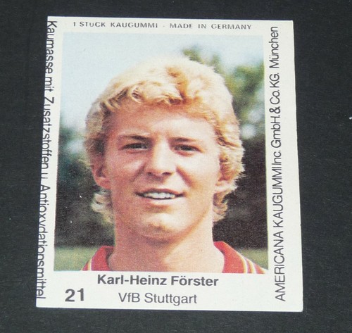 #21 FÖRSTER ROOKIE VFB STUTTGART BUNDESLIGA FOOTBALL AMERICANA 1979-1980 PANINI