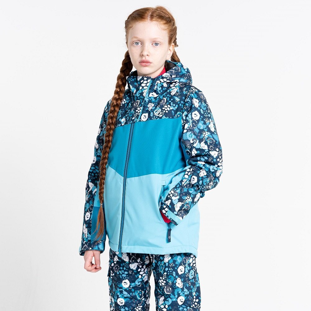Veste de ski fille Dare2b Humour II imperméable et chaude bleu rivière