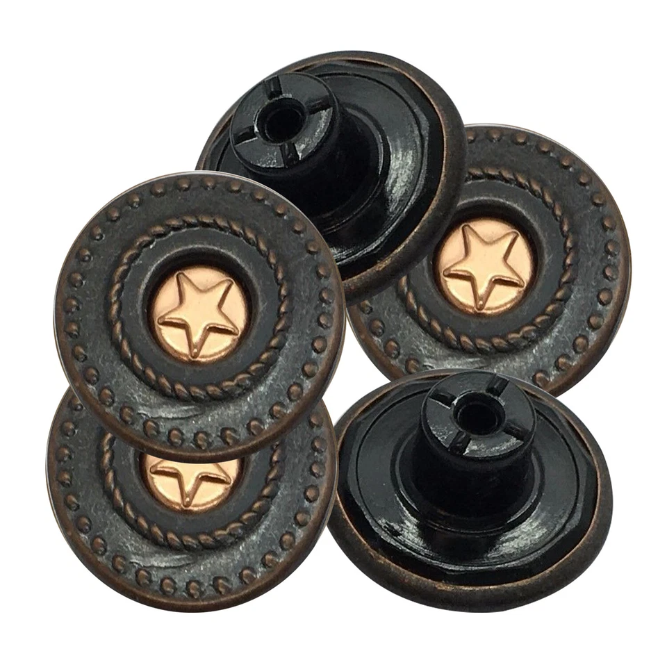 Jean Buttons No Sew Instant Buttons Replacement Hammer On Metal Studs 17mm - Image 2 of 4