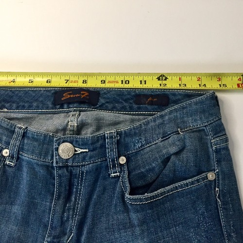 Seven 7 Flare Women’s Medium Wash Blue Jeans 29x28 - Picture 6 of 8