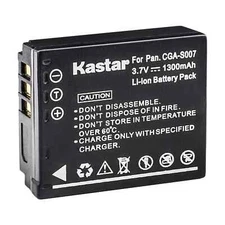 1x Kastar Battery for Panasonic Lumix CGA-S007 DMC-TZ1 DMC-TZ2 DMC-TZ3 DMC-TZ4
