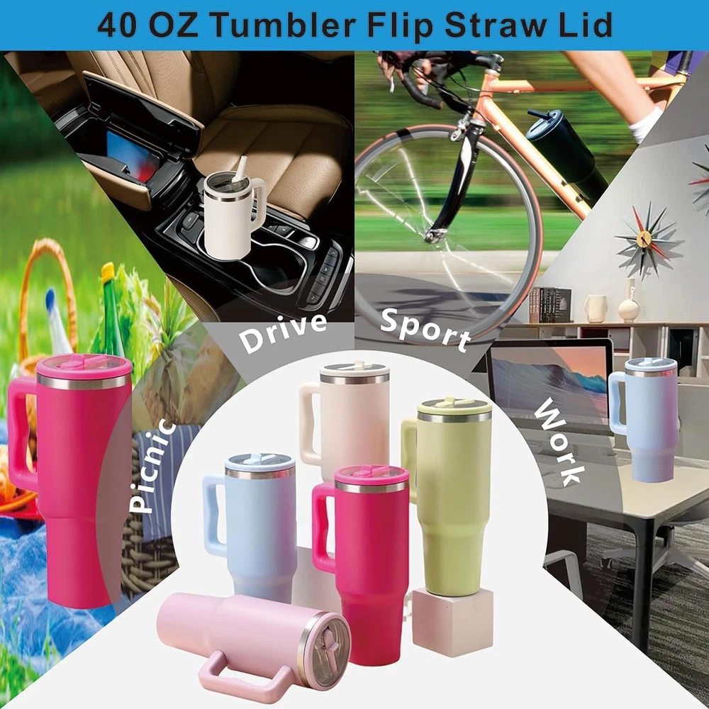 Leak-Proof Flip Straw Replacement Lid for Tumbler Cup Accessory  