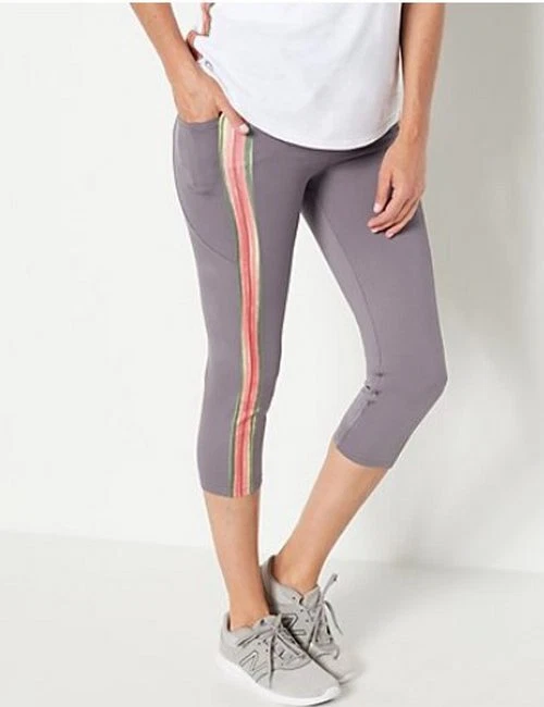 Legging recortado Soulgani Active Petite negro caos y belleza rayas laterales nuevo Foto 2 de 4