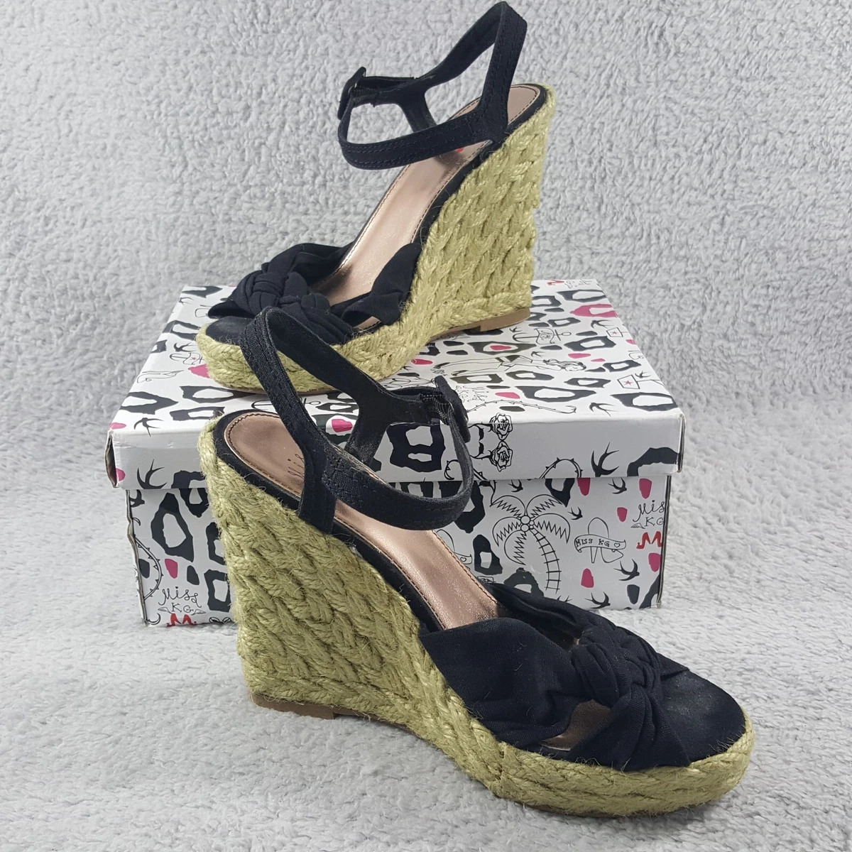 Kurt geiger black store wedge sandals