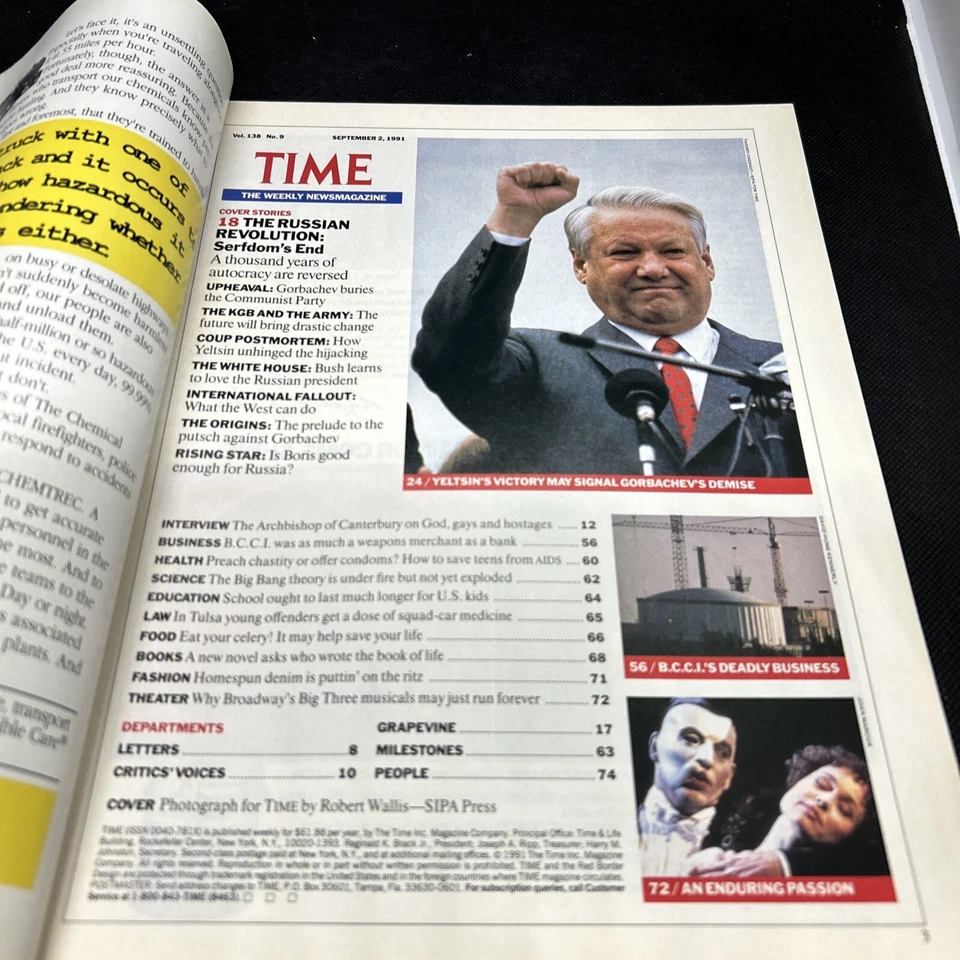 Time Magazine September 2, 1991 The Russian Revolution - Image 2 of 4