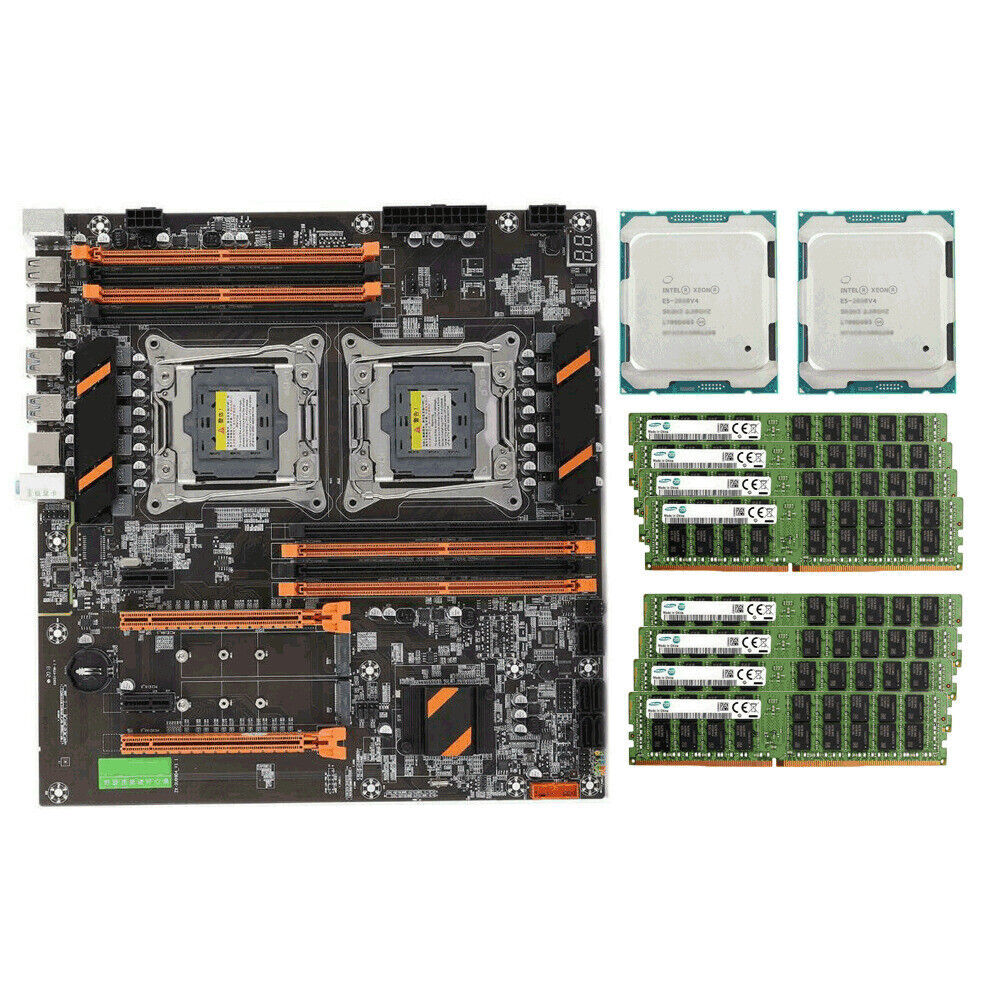 Intel Xeon E5-2680 v4 + X99マザボ + 16GB X99 Motherboard + 2x Intel Xeon E5-2680 V4 CPU +Samsung