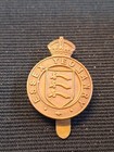 ESSEX YEOMANRY CAP BADGE IN BRASS ON SLIDER KINGS CROWN GENUINE