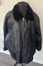 G-iii Global Identity Leather Jacket 3x Faux Fur Trench Coat Vintage 80s 90s