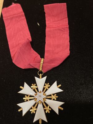 ESTONIA.REPUBLIC,ORDER OF THE WHITE STAR NECK BADGE,65mm,GILT & ENAMEL VERY FINE