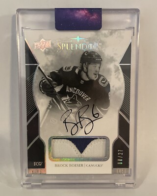 2017-18 Splendor - 20-21 The Cup Black and White Brock Boeser /27 (AU, MEM, RC)