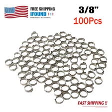 100pcs 3/8" PEX Crimp Rings Cinch Ear Pinch Clamp for PEX Tube Stainless Steel