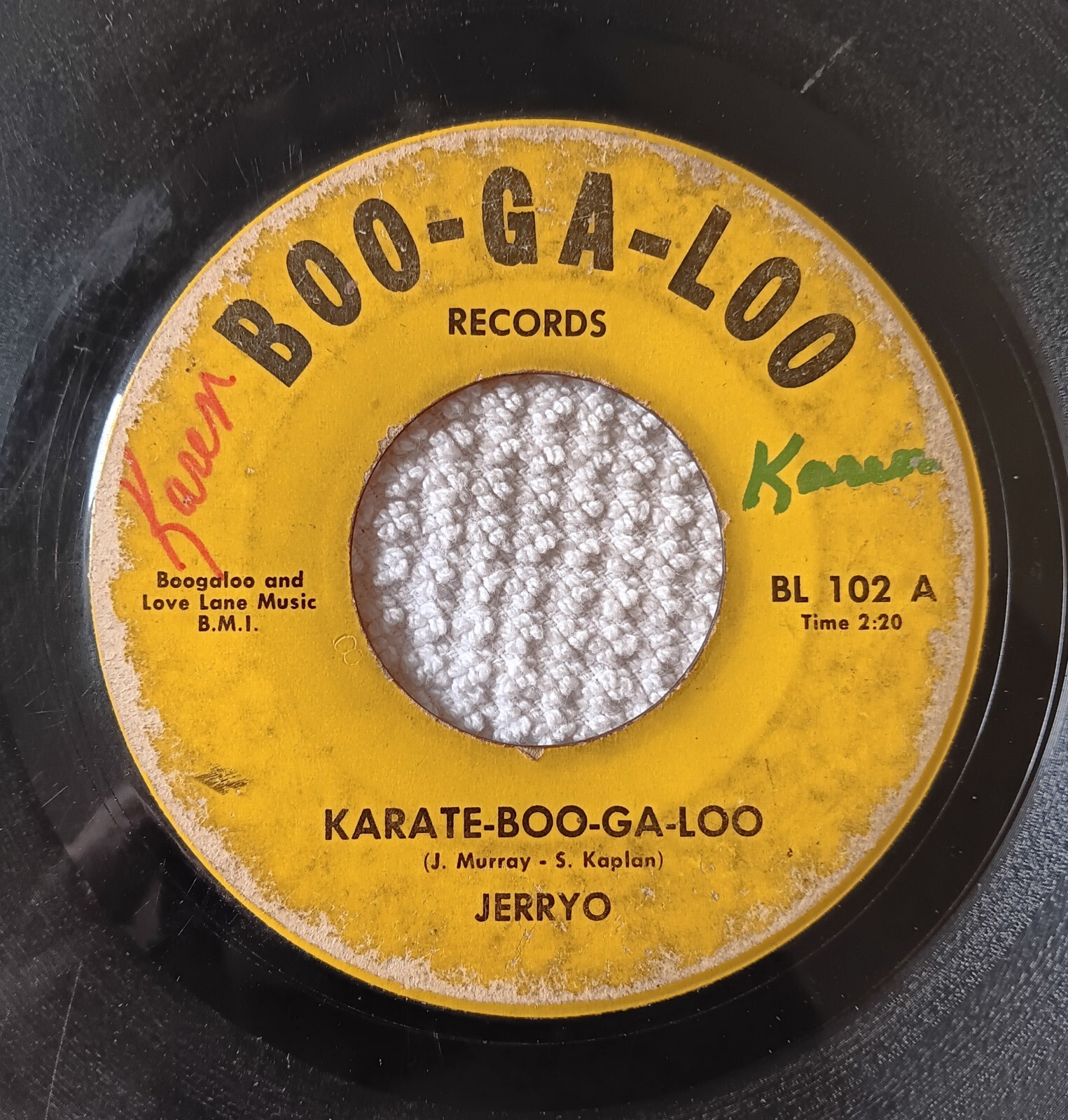 JerryO, Karate Boo-Ga-Loo/The Pearl, 45rpm, Boo-Ga-Loo Records BL 102