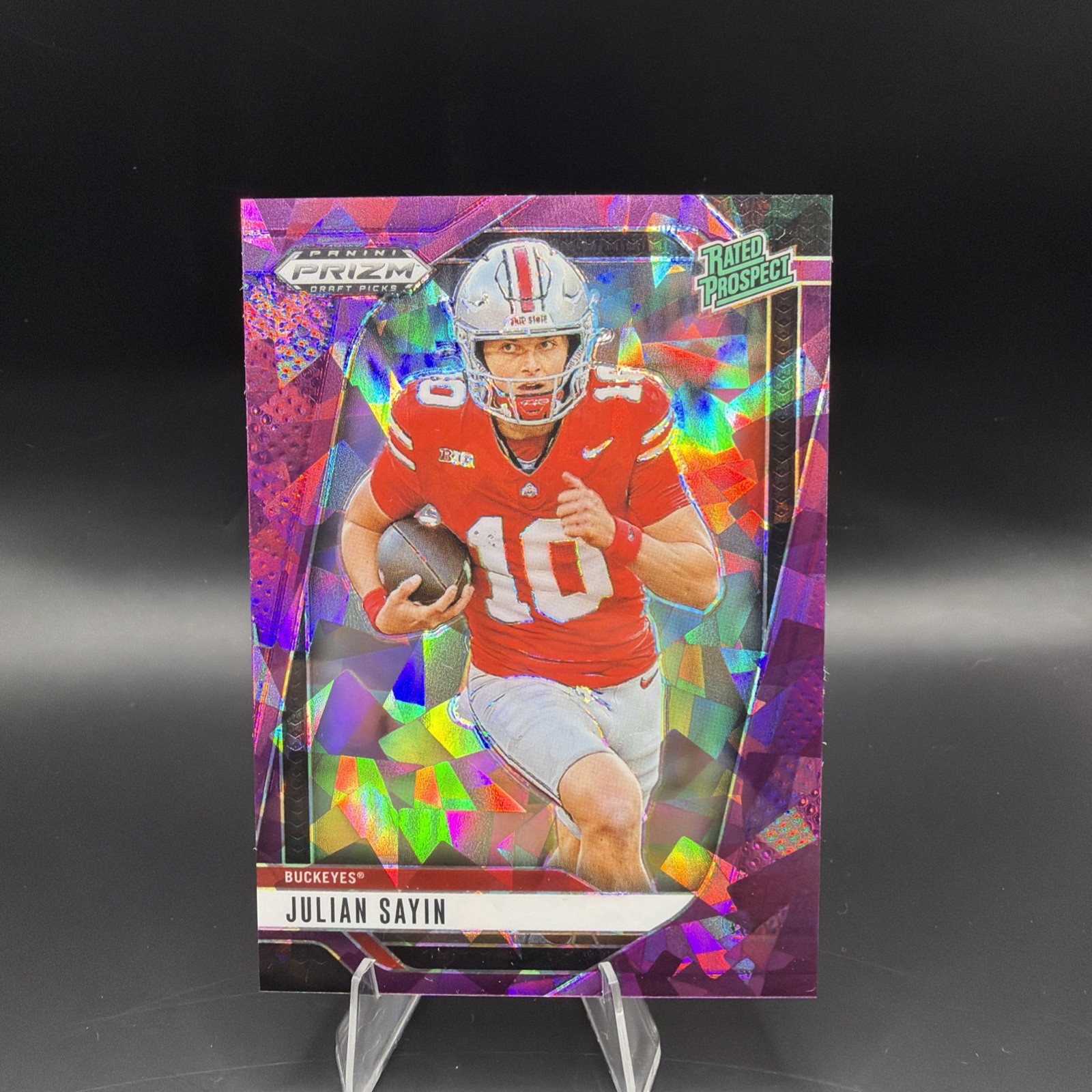 2025 Panini Prizm Draft Picks Julian Sayin Rated Prospect Purple Ice 134/199