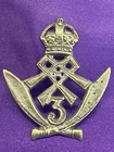 Genuine WW1/2 The QAO 3rd Gurkha Rifles Cast Kilmarnock/Cap Badge w/loops